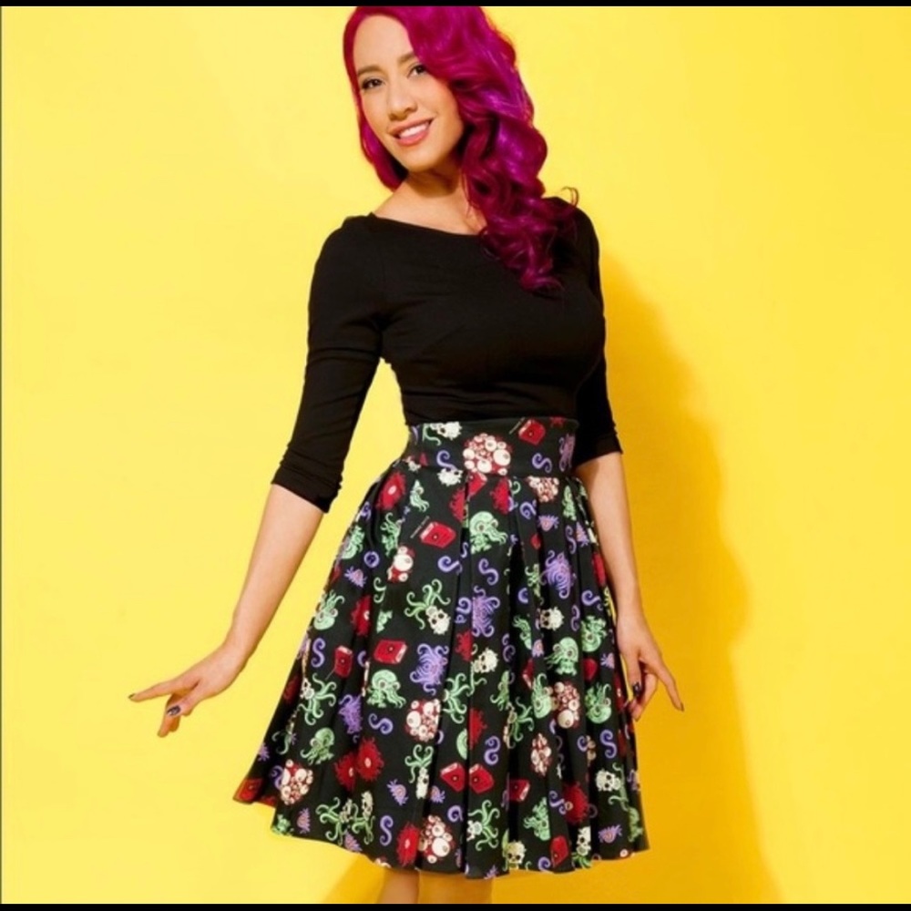 Pinup Couture Little Jun Skirt in Cthulhu Print